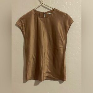 Reformation Satin Tan Blouse